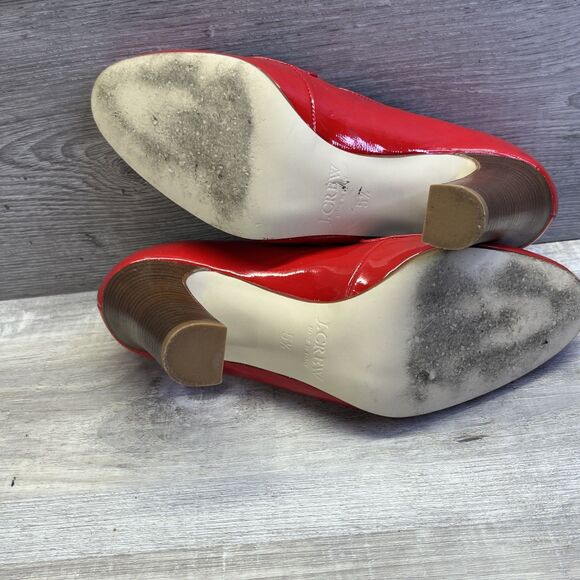J Crew Patent Leather Womens Red Mary Jane High Heels Pump Size 5.5 Vintage - Picture 9 of 16